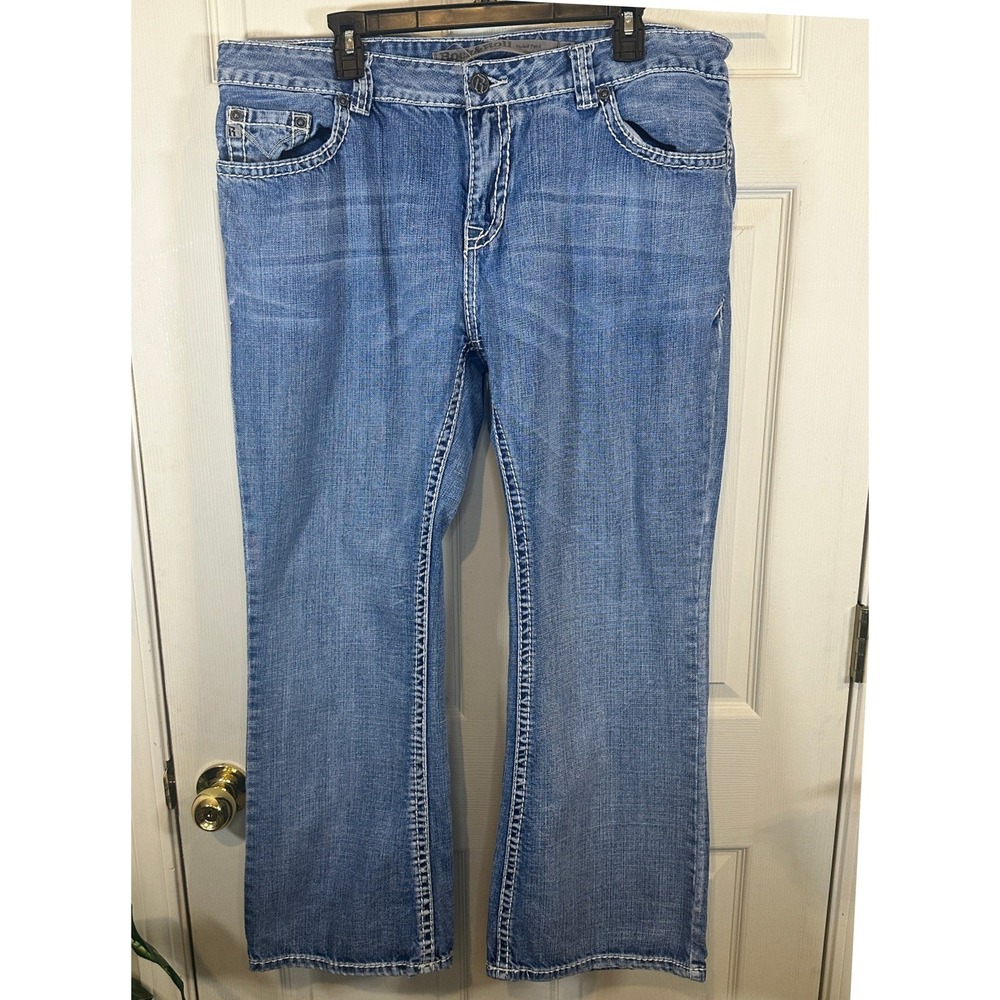 Rock & Roll Cowboy Pistol Regular Bootcut Jeans Mens 40x30 Blue Denim Western